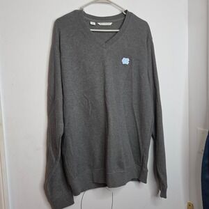 Cutter & Buck UNC Tar Heels V-Neck Sweater Gray Mens Medium Pullover